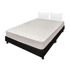 DORMILANDIA - Colchón con Base Cama Queen Firmeza Media Espumado Multisleep 160 x 190 cm + 2 Almohadas - 0% Interés a 3 o 6 Cuotas Pagando con tu CMR Banco Falabella