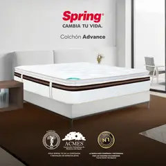 COLCHONES SPRING - Colchón Doble Firmeza Suave Ortopédico con Pillow Resortado Advance 140 x 190 cm