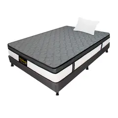DORMILANDIA - Colchón con Base Cama Sencillo Firmeza Media Ortopédico Resortado con Pillow Dublín 100 x 190 cm + Almohada - 0% Interés a 3 Cuotas Pagando con tu CMR Banco Falabella