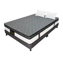 DORMILANDIA - Colchón con Base Cama King Firmeza Media Ortopédico Resortado con Pillow Dublín 200 x 200 cm + 2 Almohadas - 0% Interés a 3 Cuotas Pagando con tu CMR Banco Falabella