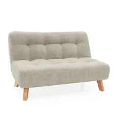 MICA - Sofá Moderno en Poliéster 2 Puestos Nantes Taupe 121 x 82 x 80 cm