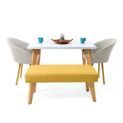 MICA - Mesa de Comedor Moderna para 4 personas en Aglomerado MDF Rectangular