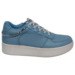 CALZADO CON ALTURA MONSERRATE - Tenis en CUERO tipo casual para mujer marca moreliber ref dalia azul