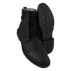 CALZADO CON ALTURA MONSERRATE - Bota en CUERO tipo york para hombre marca Monserrate color negro