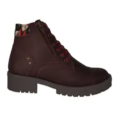 CALZADO CON ALTURA MONSERRATE - Bota en CUERO tipo casual para mujer moreliber ref zafiro vino
