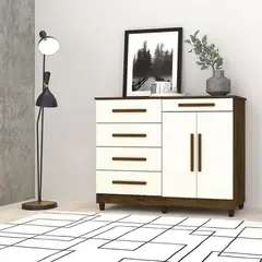 MUEBLES 2020 - Cómoda Ginesta Marrón Blanco Apagado