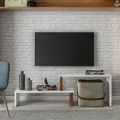 MUEBLES 2020 - Mesa auxiliar Glam Blanco Almendra