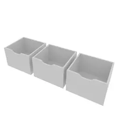 MUEBLES 2020 - Kit 3 cajones organizador Santos Blanco Apagado
