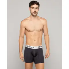 REYMON - Bóxer semilargo microfibra jacquard para hombre
