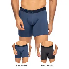 REYMON - Dúo Bóxer Básico En Poliéster Semilargo Para Hombre Ref3089-2