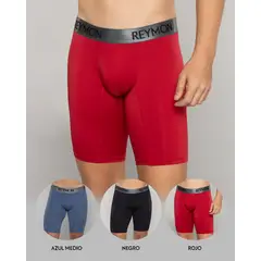 REYMON - Trio Boxer Largo Microfibra UNICOLOR Para Hombre Ref.3026-3