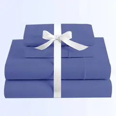 KARYTEX - Juego de Sábanas King Azul Poliagodón -