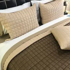 KARYTEX - Edredon Quilt Queen Café - Camel Polialgodón -