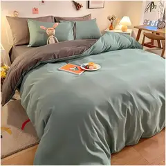 KARYTEX - Funda Duvet Unicolor Doble Faz Cama Doble Verde-Gris.