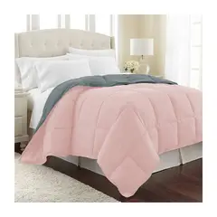 KARYTEX - Plumon Acolchado Sencillo Rosa - Gris Polialgodón -