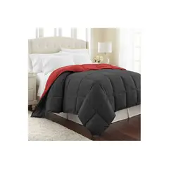 KARYTEX - Plumon Acolchado Doble Negro - Rojo Polialgodón -