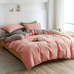 KARYTEX - Funda Duvet Unicolor Doble Faz Cama Doble Rosa-Gris.