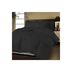 KARYTEX - Plumon Hotelero Queen Negro Rayas Polialgodón -