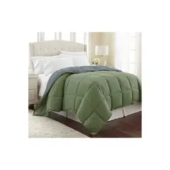 KARYTEX - Plumon Acolchado Queen Verde - Gris Polialgodón -