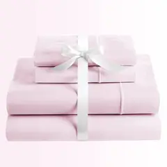 KARYTEX - Juego de Sábanas Doble Rosa Polialgodón -