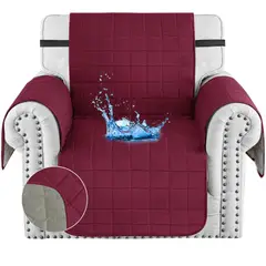 KARYTEX - Protector de sofá 1 Puesto doble faz vino tinto- gris