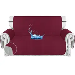 KARYTEX - Protector de sofá 2 Puestos doble faz vino tinto- gris