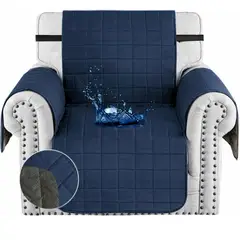 KARYTEX - Protector de sofá 1 Puesto doble faz azul oscuro- gris