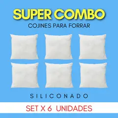 HOGARETO - Set x 6 cojines siliconados para forrar 50x50cm