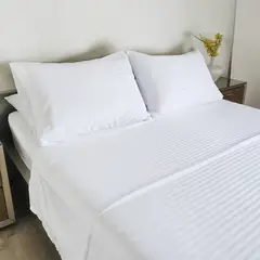 HOGARETO - Juego de Sábanas Cama King 200x200cm Blanca 3001