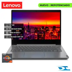 LENOVO - Portátil V14-ARE Ryzen 7 /RAM 12 GB /1TB HDD + 256GB SSD / 14 / Free