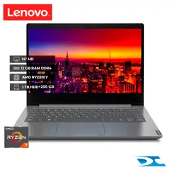 LENOVO - Portátil V14-ARE Ryzen 7 /RAM 12 GB /1TB HDD + 256GB SSD / 14 / Free