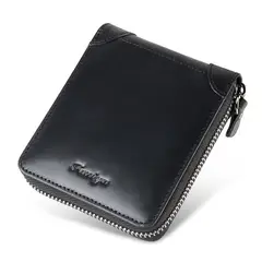 UBMD - Billetera cuero hombre monedero vintage rfid.