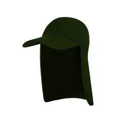 VELBROS - Gorra Cachucha Safari Protector Cuello Capa Viaje Sol Chavo - Verde oscuro