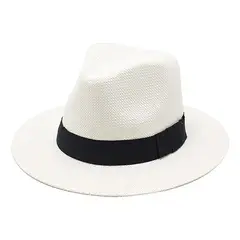 VELBROS - Sombrero Fedora Hombre Mujer Playa Gorro Gardel Sol Elegante - Blanco