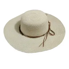 VELBROS - Sombrero Pava Mujer Sol Viaje Elegante Playa Gorro Protector - Beige