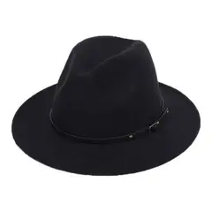 VELBROS - Sombrero Fedora Hombre Mujer Gardel Sol Elegante Fiesta - Negro
