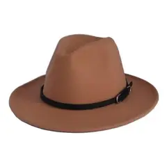 VELBROS - Sombrero Fedora Hombre Mujer Gardel Sol Uv Elegante Fiesta - Caqui