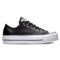 CONVERSE - Tenis Chuck Taylor All Star LiftClean Leather Mujer-Negro