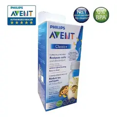 AVENT - Biberón anticolico tetero classic+ 9 onzas color micos