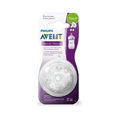 PHILIPS - Chupo natural tetina para tetero avent flujo lento x 2 und