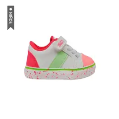 KLIN - Tenis Candy Pipoca Para Niños-Blanco/Rosa
