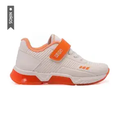 KLIN - Tenis Light 604034000 Para Niños-Blanco/Naranja