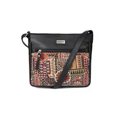 MACOLY - Bolso manos libres mediano 792 cuero negro x yacar