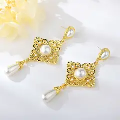 VERAMOREST - Aretes Dorados Perla Veramorest_.