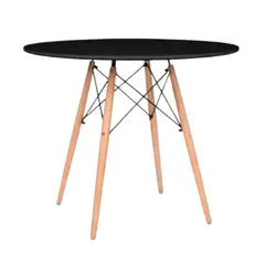 AKIVOY - Mesa de Comedor Eames Redonda Color Negro