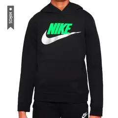 NIKE - Hoodie Sportswear Club Fleece Para Niño-Negro