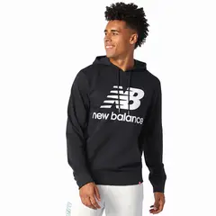 NEW BALANCE - Hoodie Essentials Para Hombre-Negro