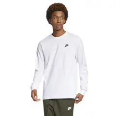 NIKE - Camiseta Manga Larga M Nsw Club Tee - Ls Hombre-Blanco