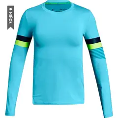 UNDER ARMOUR - Sueter Heatgear Armour Long Sl Niñas-Celeste