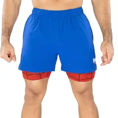 EVERLAST - Pantaloneta Dos En Uno Spiderman -Azul